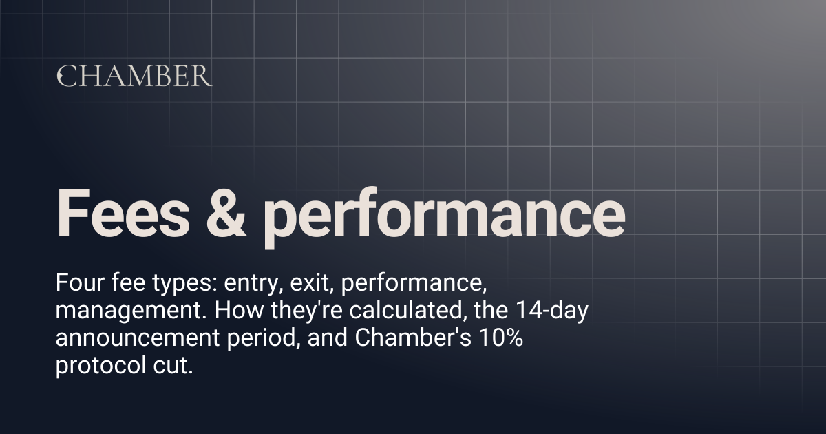 Fees & performance | Chamber Docs